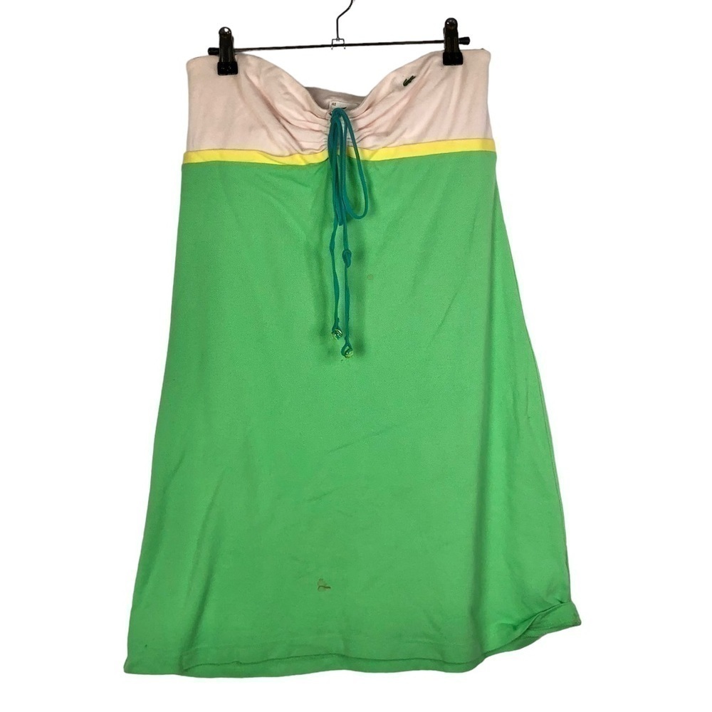 Lacoste Vintage Y2K Pink & Green Halter Mini Dress 40 /‎ M